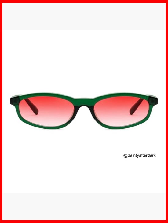 Small Oval Cat Eye Sunglasses, Lightweight Plastic Frame, UV400 Protection - Picture 4 of 7